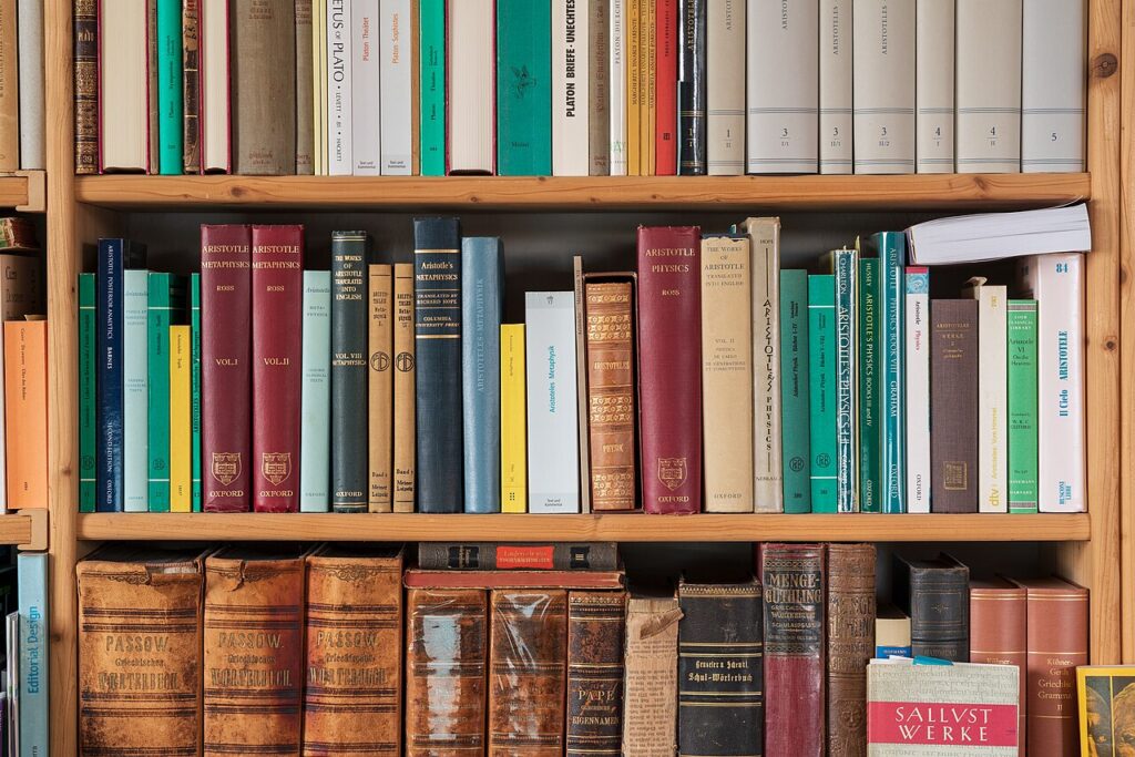 A bookshelf of books