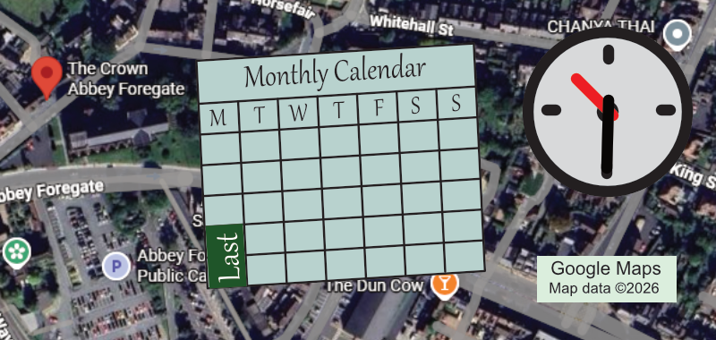 Graphic for the Feminism Discussion group, shows location, calendar and time.