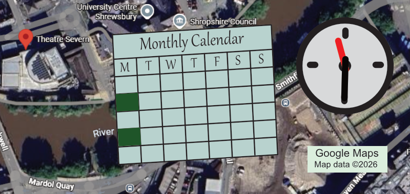 Graphic for the French Improvers group, shows location, calendar and time.