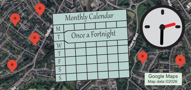Graphic for the Italian group, shows location, calendar and time.