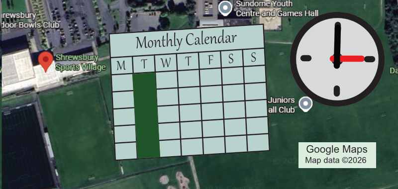 Graphic for the Pickleball 2group, shows location, calendar and time.