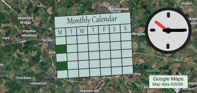 Graphic for the Walks even shorter group, shows location, calendar and time.
