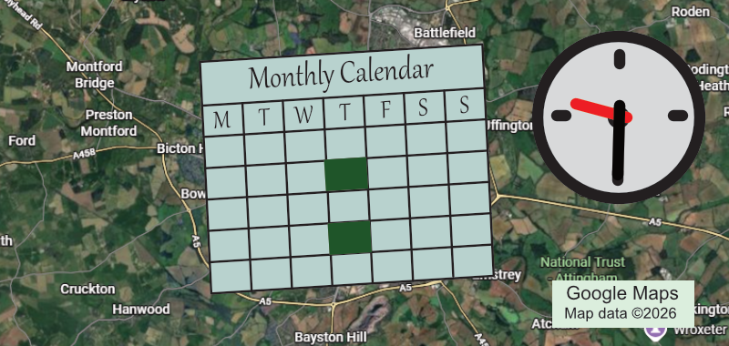 Graphic for the Walks Medium 1 group, shows location, calendar and time.