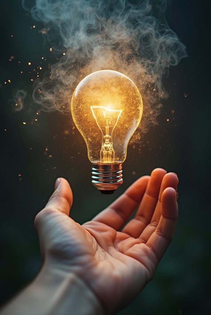 Lightbulb moment for the History Science and Invention Group. Royalty free from Pixabay.com. GCL May 2026