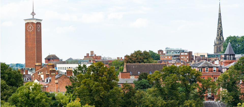 Treetop view of Shrewsbury